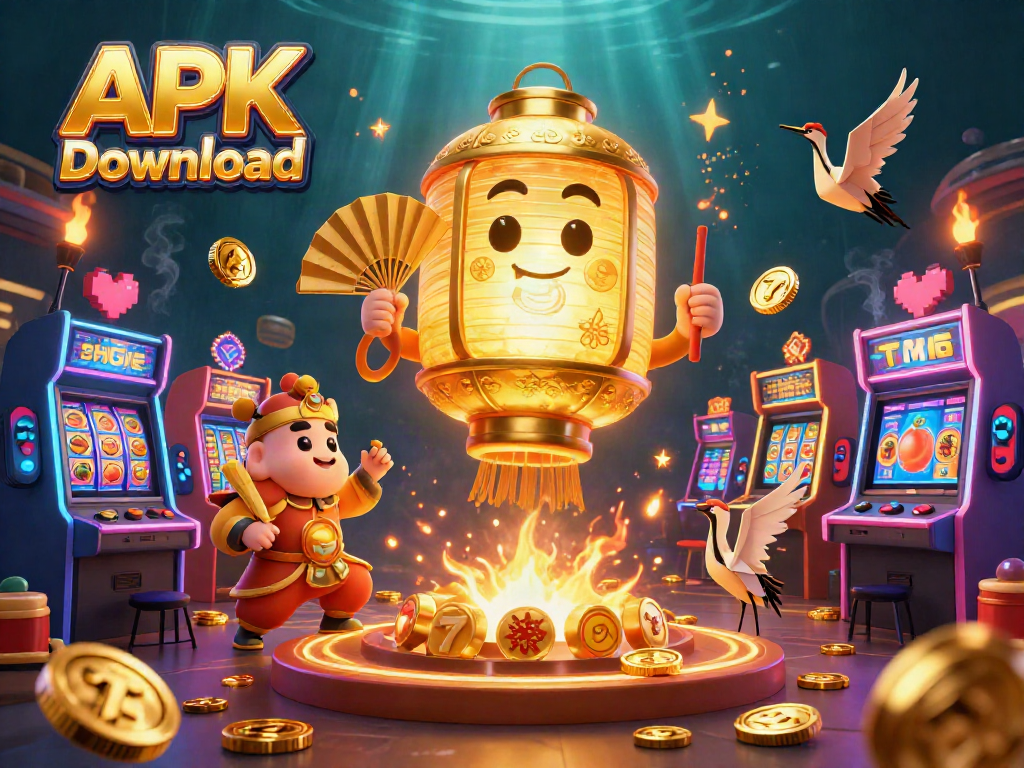 Experience thrilling gameplay with APK Slot Download in this vibrant casino illustration.