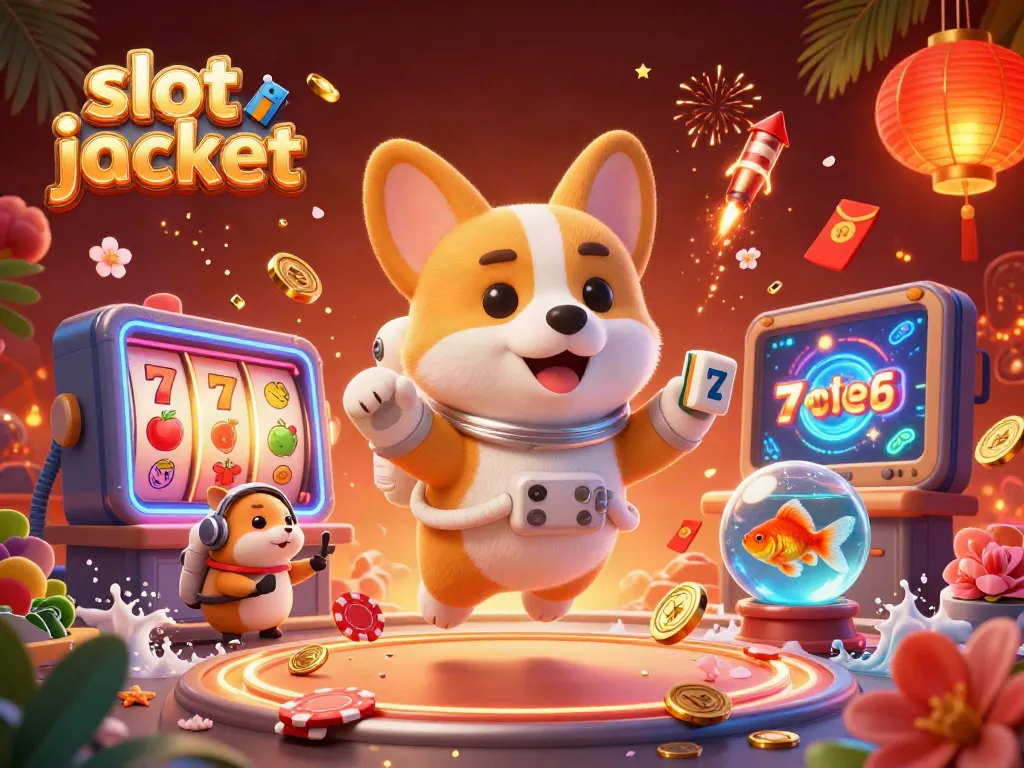 Experience the thrill of a slot jackpot in this vibrant space casino scene with animated characters.