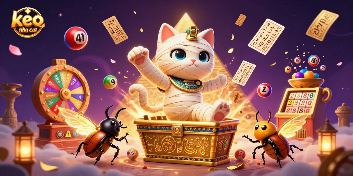 Experience thrilling moments with keo nha cai as Egyptian mummy cat and friends capture the excitement of the casino world.