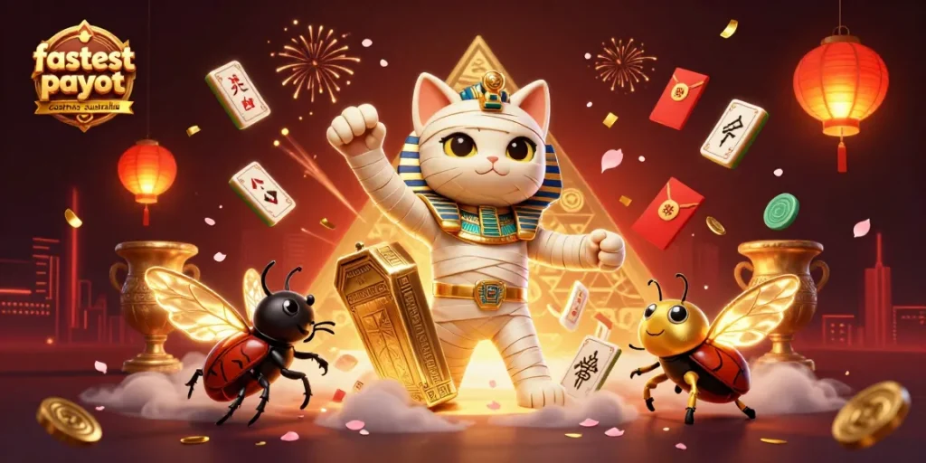 Experience the fastest payout casinos Australia with this vivid casino-themed illustration.